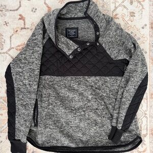 Abercrombie & Fitch Black and Gray Quilted Jacket